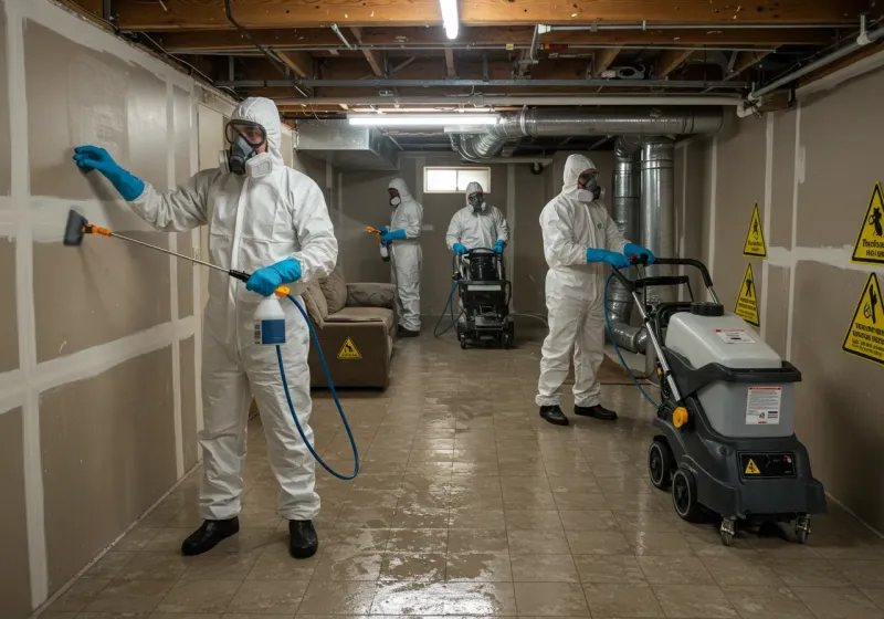 Basement Moisture Removal and Structural Drying process in Winooski, VT